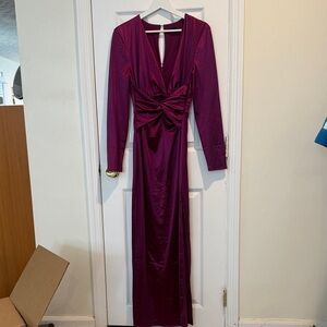 Express Magenta Long Sleeve Dress